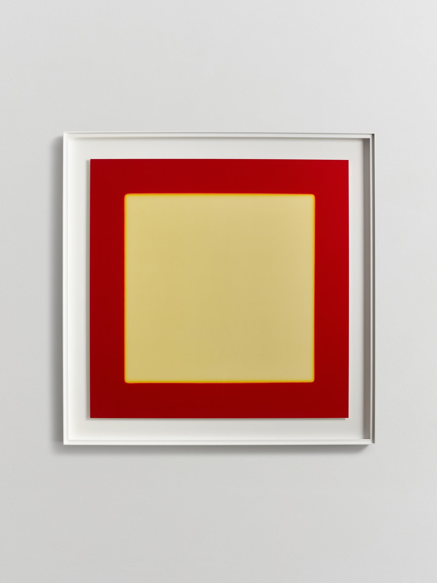 The Colour Field, Red gently embraces soft Yellow (2021)